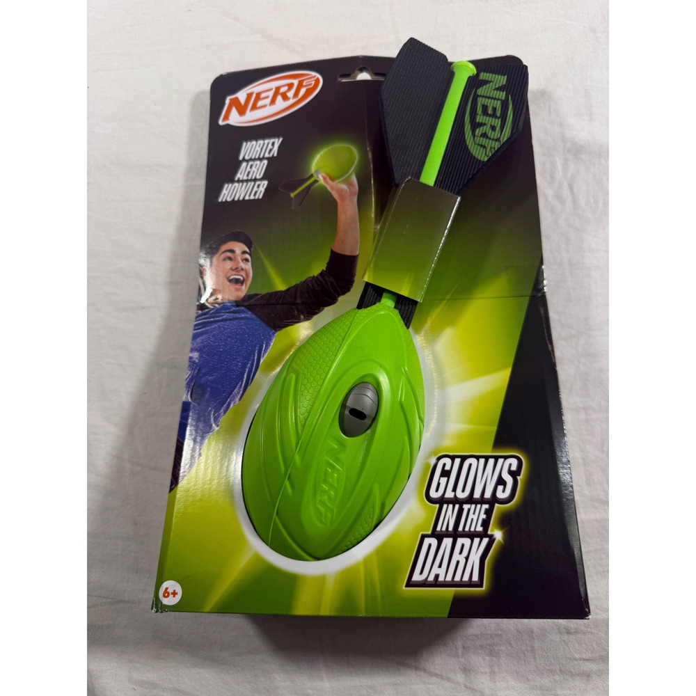 Nerf Vortex Aero Howler Kids Green NEW Glow In The Dark Whistling Football
